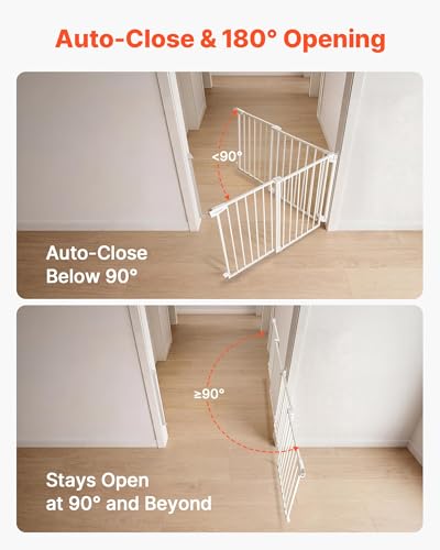 Pet Gate for Stairs (White / 29-43" Wide x 36" Tall)