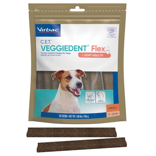 C.E.T. Veggiedent Fr3sh & Flex Plaque and Tartar Control Chew for Dogs (Small 11-22lbs)