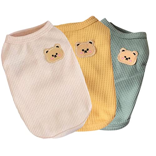 Cotton Dog Shirt Summer Lightweight Pet T (3X-Large / 3PCS Yellow&Green&Light Pink)