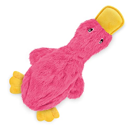 Interactive Squeaky Dog Toy (Crinkle Duck (Light Pink) / Large)