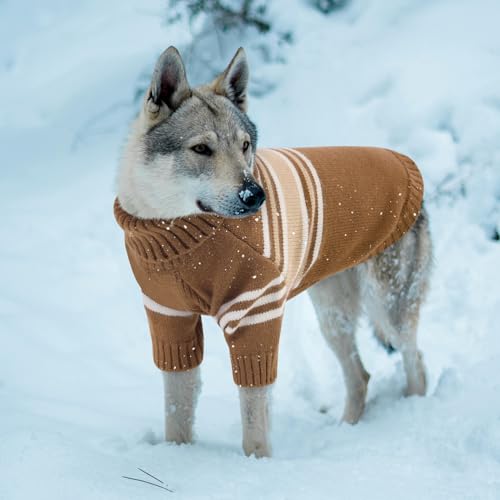 Dog Striped Knitted Sweater (XX-Large / Brown)