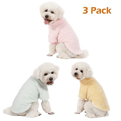 3 Pack Dog Sweaters (Small / Lt Pink+Lt Green+Lt Yellow)