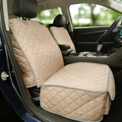 Car Seat Covers Front Seats (Warm Beige-2 Pack)