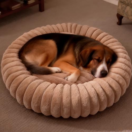 Donut Small Medium Dog Bed Washable Kitty & Puppy Bed (Brown / M(28*28*8))