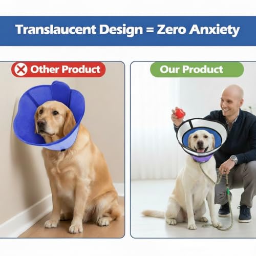 Dog Cone Collar for Medium Large Dogs (M - Neck Girth:12" - 15.7")