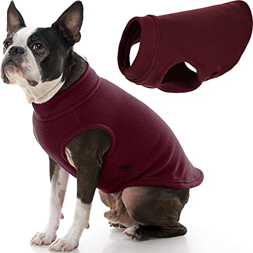 Stretch Fleece Vest Dog Sweater (Large Length (13.5") / Burgundy)