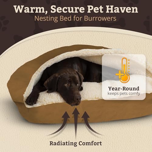 Rectangle Cozy Cave Dog Bed (Camel / Extra Large)