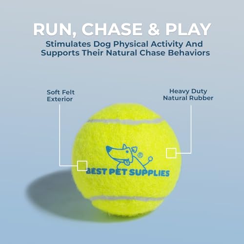 Interactive Squeaky Dog Chew Toy (Tennis (Yellow) / Large)