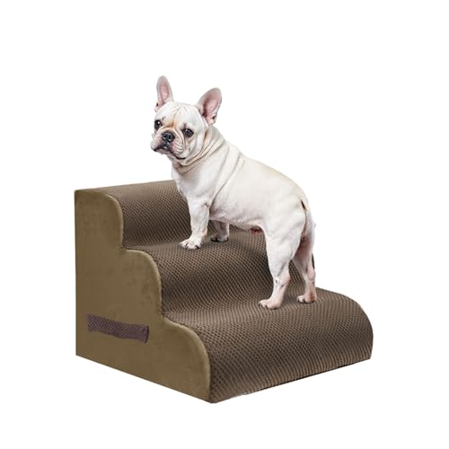 3 Step Pet Stairs for High Beds & Sofas (Brown / 3-step 15.7"H)