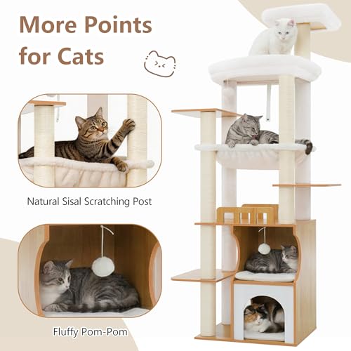 Modern Cat Tree Tower (70.9 inches / Walnut)