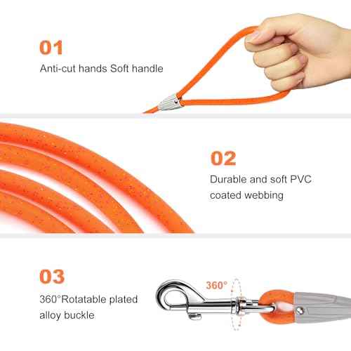 5FT Nylon Waterproof Dog Leash (Orange-B)