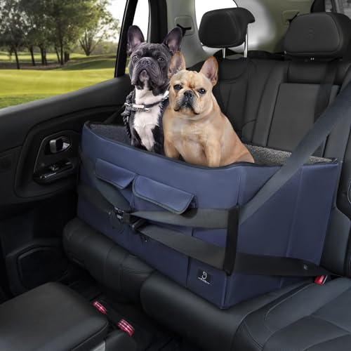 Dog Car Seat Under 55 lbs (Dark Blue / Large)