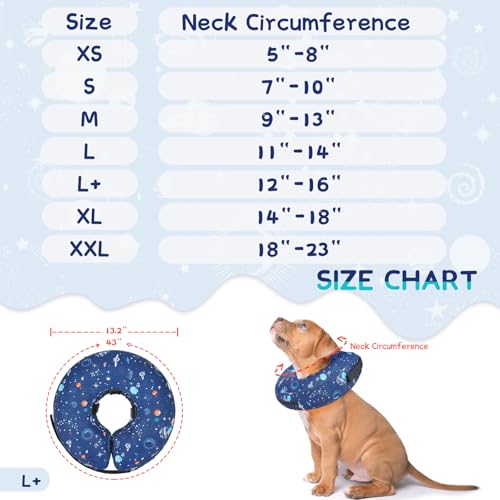 Inflatable Dog Cone Collar Alternative After Surgery (Star / L(Neck 12"-16"))