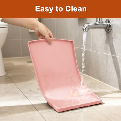 19" x 12" Extra Thick Silicone Mat Waterproof with Raised Edge (Pink / 19"L x 12"W)
