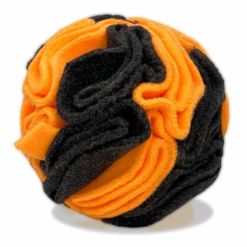 Puppy Small Breed Snuffle Dog Puzzle Ball Toy Orange and Black (Orange and Black / Small)