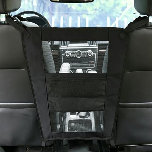 Universal Dog Car Net Barrier Divider with Storage Net Pocket (Black)