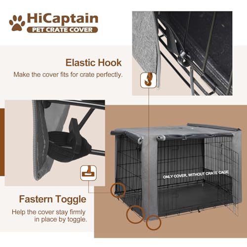 36 Inch Dog Crate Cover with Mesh (36.0"L x 23.0"W x 25.0"H / Grey)