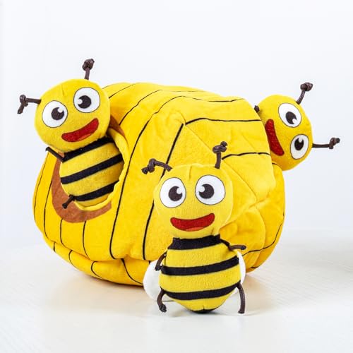 Squeaky Hide and Seek Dog Toys for Small and Medium Dogs (Bees)