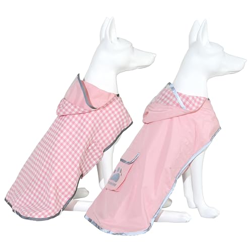 Dog Raincoat Reversible (Pink / XX-Large(55-77lb))
