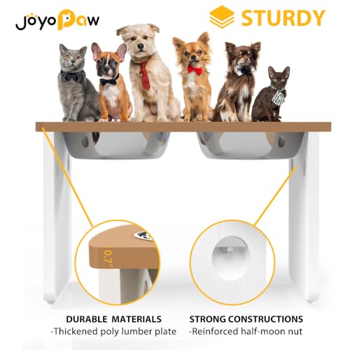 Elevated Dog Bowls (Teak - White / X Large: 13'' Tall-68 oz Bowl)