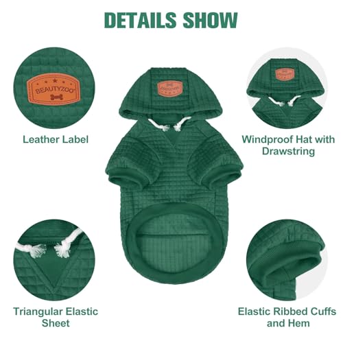 Dog Hoodies Sweater for Large Dogs (Dark Green / 3XL (Back: 30",Chest: 37", Neck: 27"))