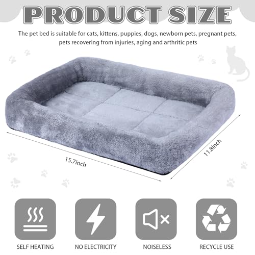 4 Pack Self Warming Cat Bed 15.7 x 11.8 Inch Cat Bed for Indoor Cats Heated Pet Crate Mat Extra Warm Thermal Dog Pad Anti