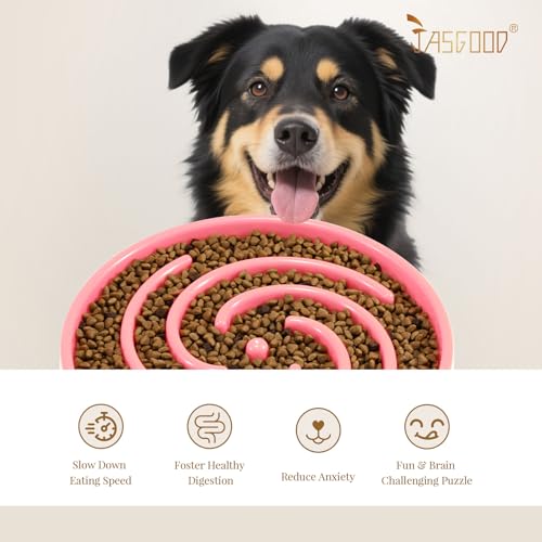 Slow Feeder Dogs Bowl for Large Medium Dogs (Large / D-Pink)