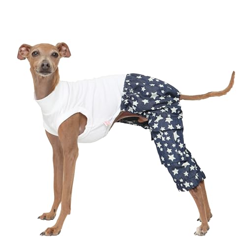 D Doggy Star Italian Greyhound Clothes Cargo Pants Onesie Outfit Whippet for Dog Coat (3XL / Dnm Star Cargo)