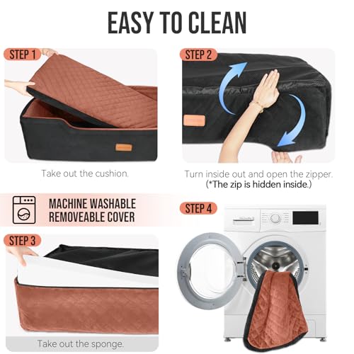 Large Dog Car Seat Under 100 lbs (Black/Brown)