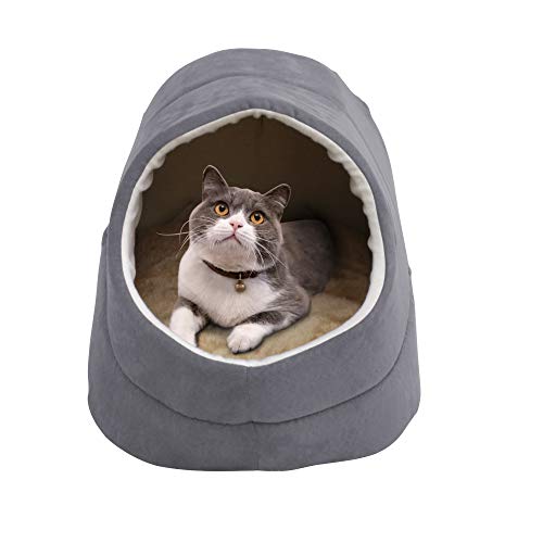 Self Warming Burrow Cat Bed (Grey-2)
