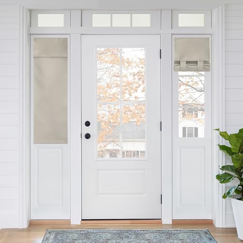 Front Door Window Covering Tie Up Small Sidelight Curtain Blackout (Natural / 12"W x 40"L (Pack of 1))