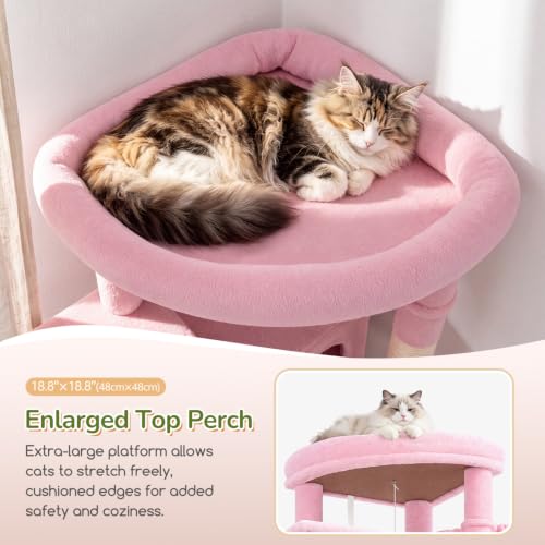74in Pink Heavy Duty Cat Tree Tower for Indoor Large Cats (Pink / 74inch)
