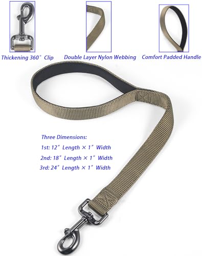 Nylon 18 Inches Dog Short Leash with Anti (18" Leash and Martingale Collar Combo / Military Green)
