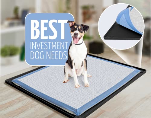 Dog Pee Pad Holder Tray Fits for 30” x 23” Pee Pads (30 x 23 Inches / Black)