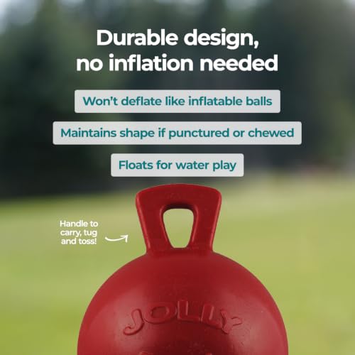 Tug-n-Toss Dog Toy Ball with Handle, 10" XL, Red (Red / XL (10 in))