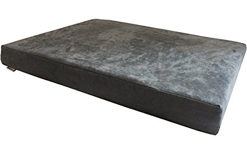 Orthopedic Gel Cooling Memory Foam Dog Bed with Waterproof Liner and External Durable Suede Cover for Small to Medium Pet 35X20X4 Inches (Medium 35" Length X 20" Width / Microsuede in Gray)