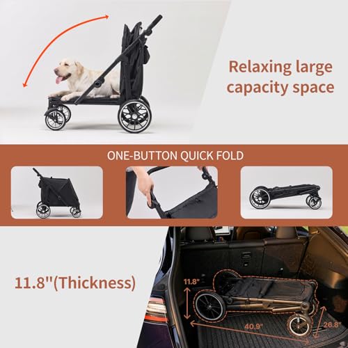 Dog Stroller for Large Dogs (Black)