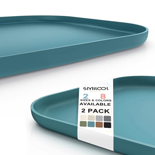 Waterproof Silicone Pet Food Mat with Raised Edge for Dog & Cat (19"L x 12"W / Slate Blue)