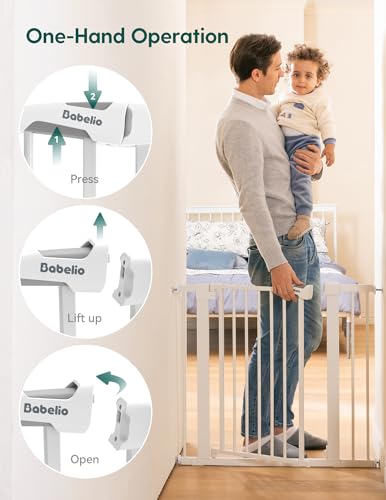 26 40 in Baby Gate for Stairs No Drilling (White / 30"Tall 26"-40" Wide(2 Pack))