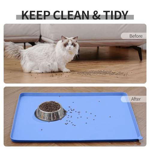 Silicone Pet Feeding Mat (Blue / 24" x 16")
