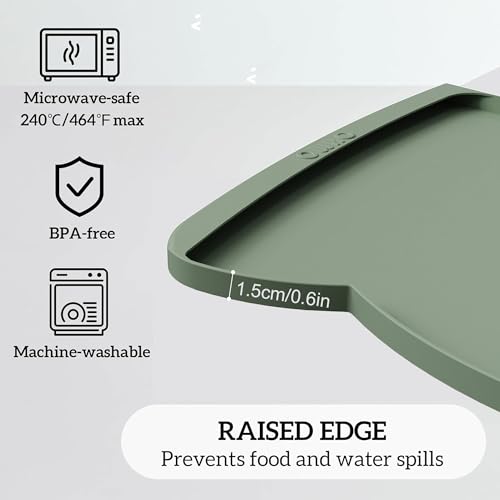 Large Dog Food Mat (24"L x 15"W / Sage Green)