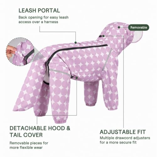 Polka Dot Dog Raincoat (Lilac / Medium)