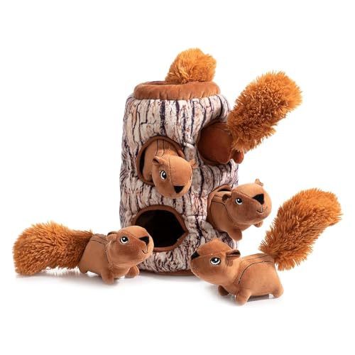 Squeaky Hide and Seek Dog Toys for Small and Medium (Squirrel)