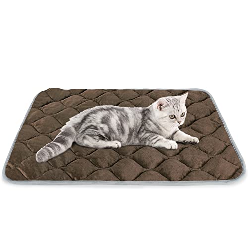 Self Warming Cat Bed Self Heating Cat Mat Thermal Pet Bed Mat Self (27.6"L x 18.8"W x 0.5"Th / Coffee)
