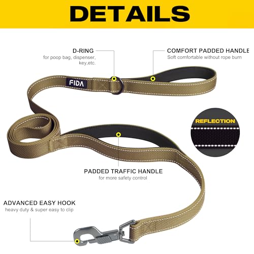 Heavy Duty Dog Leash for Medium Large Dogs (5 Feet (Pack of 1) / Brown)