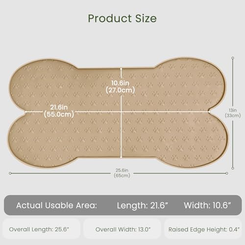Dog Food Mat Anti (25.6" x 13" / Khaki)