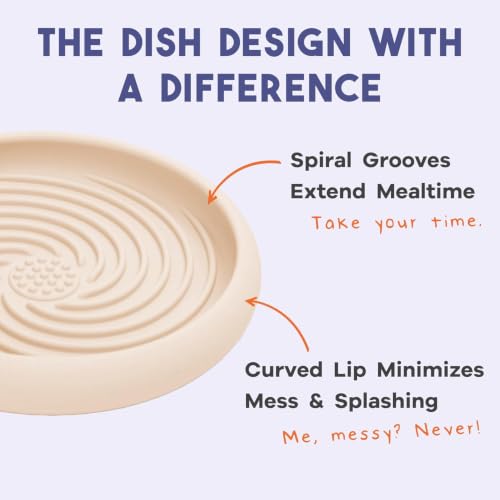 Lick Dish Silicone Dog & Cat Lick Mat Slow Feeder Dish (Periwinkle + Almond / Small)