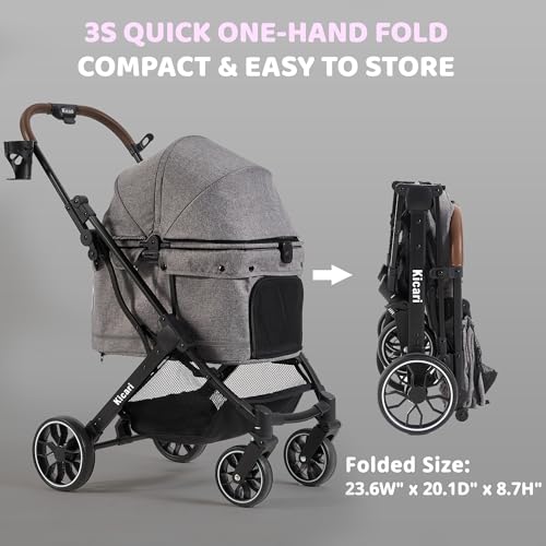 All Terrain Dog Stroller for Small to Medium Dogs (Charcoal Gray)