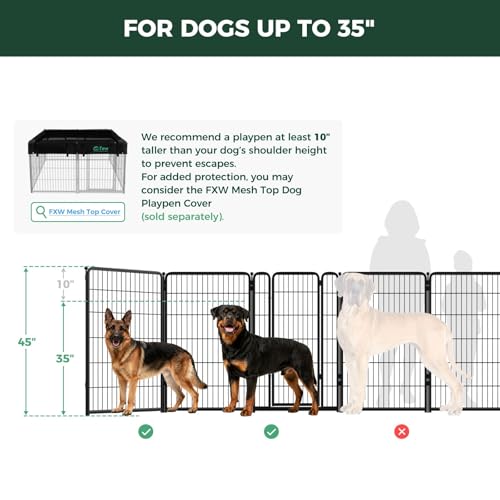 Homeplus Indoor Dog Playpen with Divider Connectors (Black / 45"H)