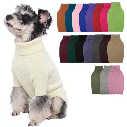Turtleneck Dog Sweater (White / Medium)